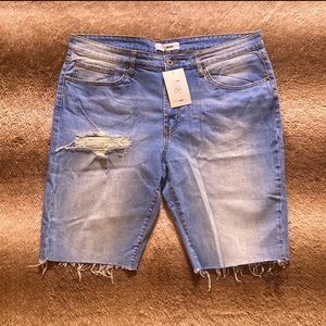 Fashion Nova Men Vintage Blue Wash Jean Denim Shorts - Size 38 XL